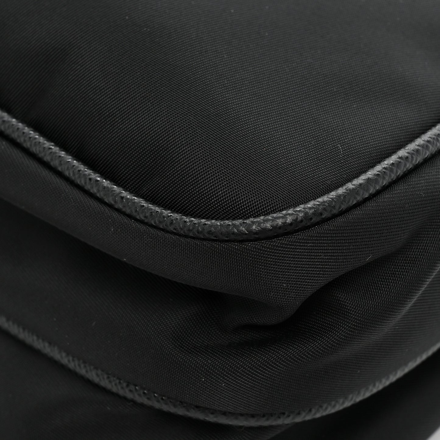 Re-Nylon Saffiano Single Snap Buckle Flap Messenger Bag Black