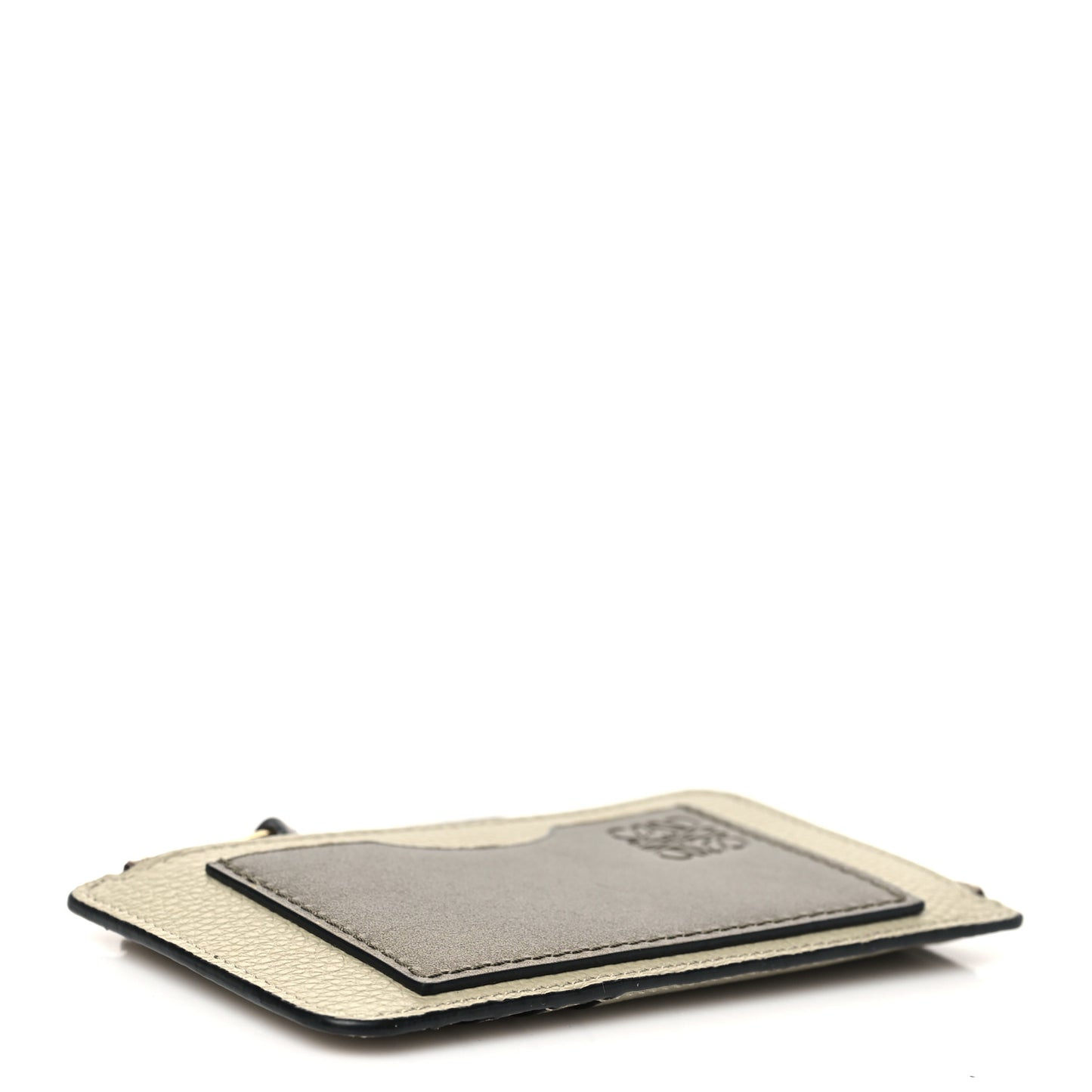 Soft Grained Calfskin Coin Card Holder Sage Green Dark Khaki Green