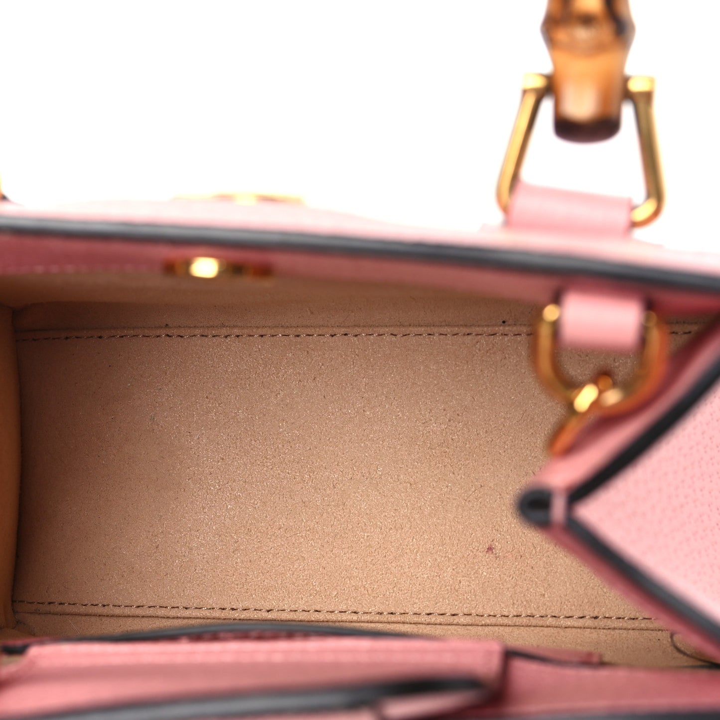 Textured Dollar Calfskin Web Mini Diana Tote Bag Wild Rose Black