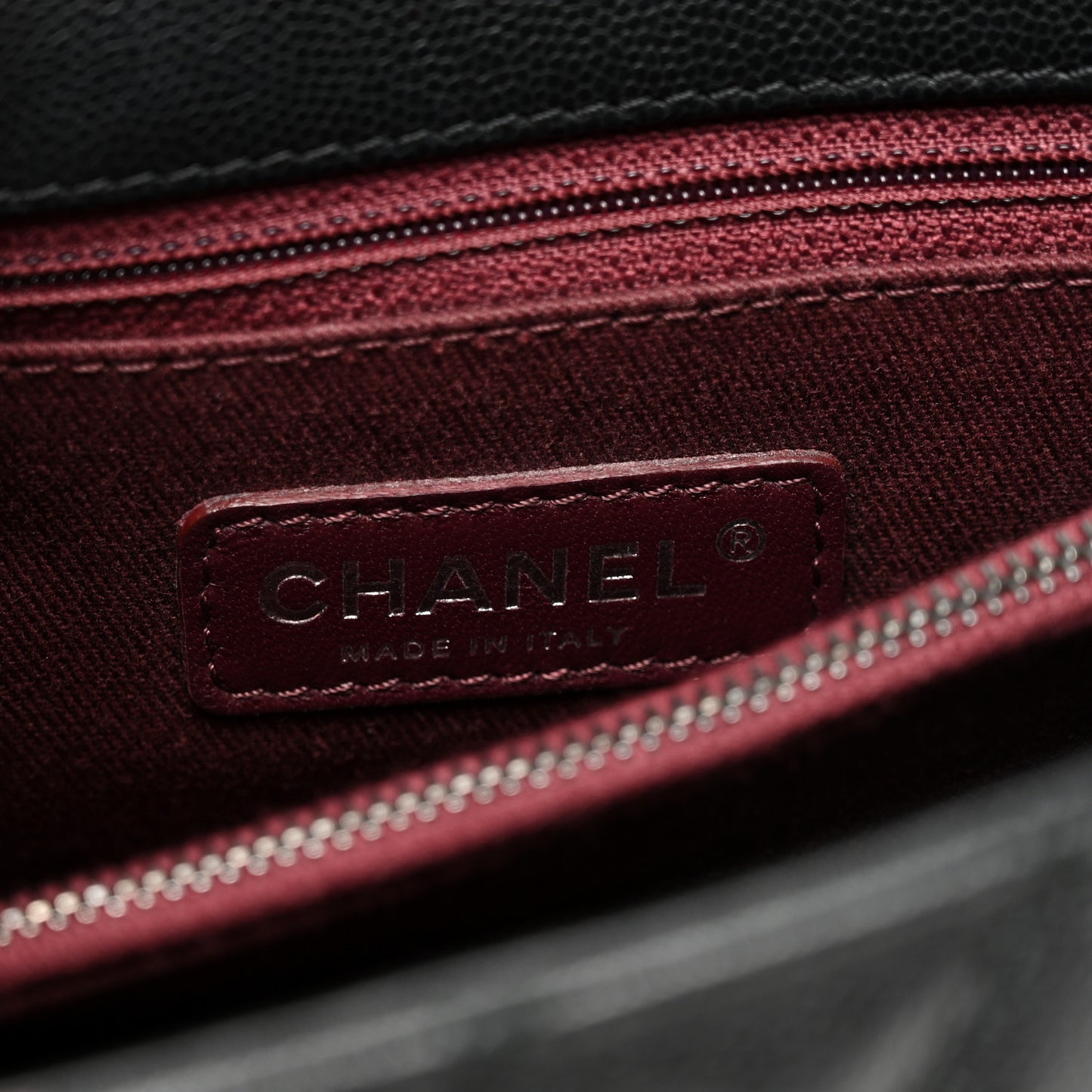 Caviar Quilted Small Coco Handle Flap Black