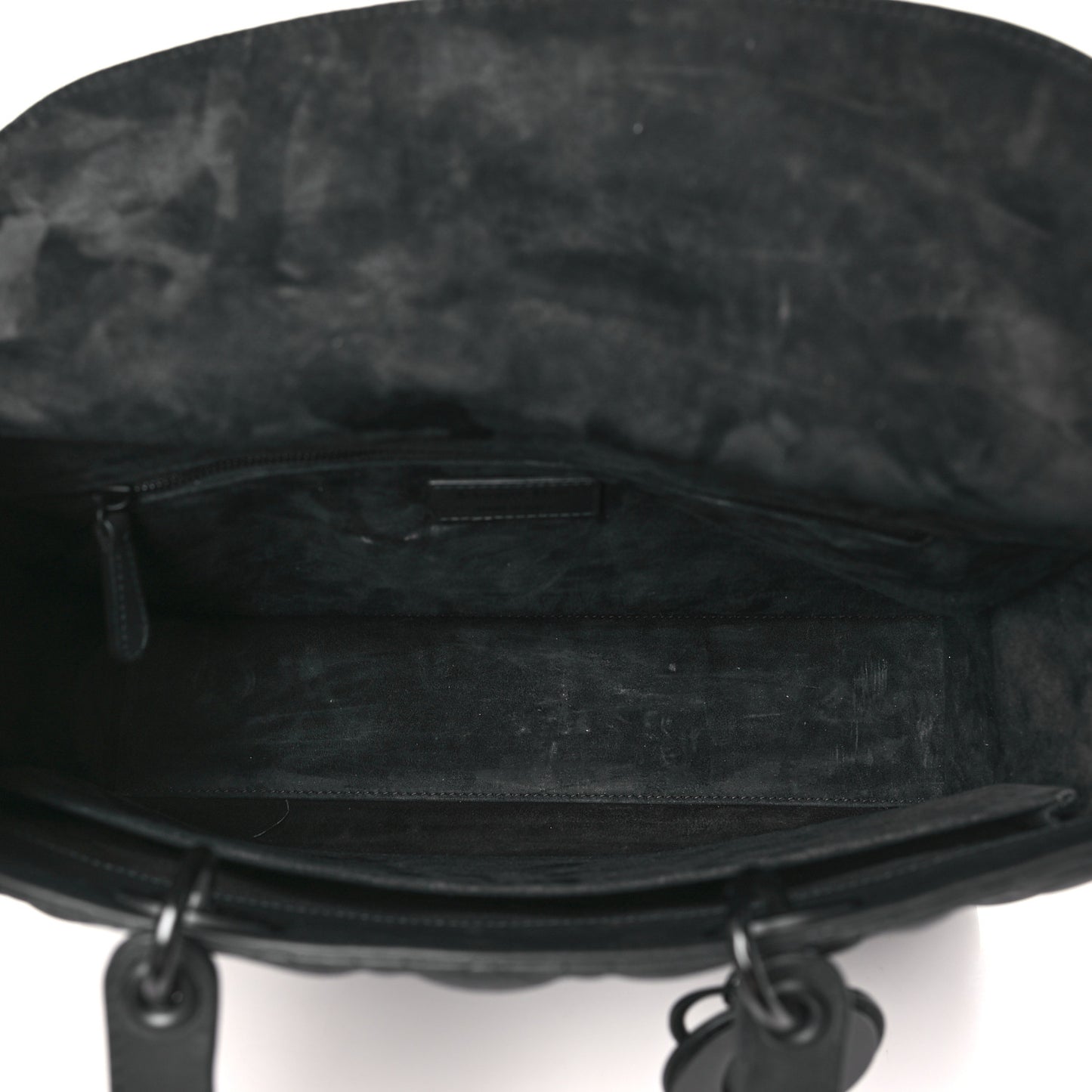 Ultra Matte Calfskin Cannage Large Lady Dior Black