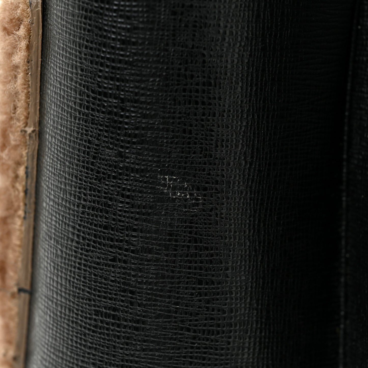 Vitello Elite Shearling Block Letter Petite 2Jours Tote Black