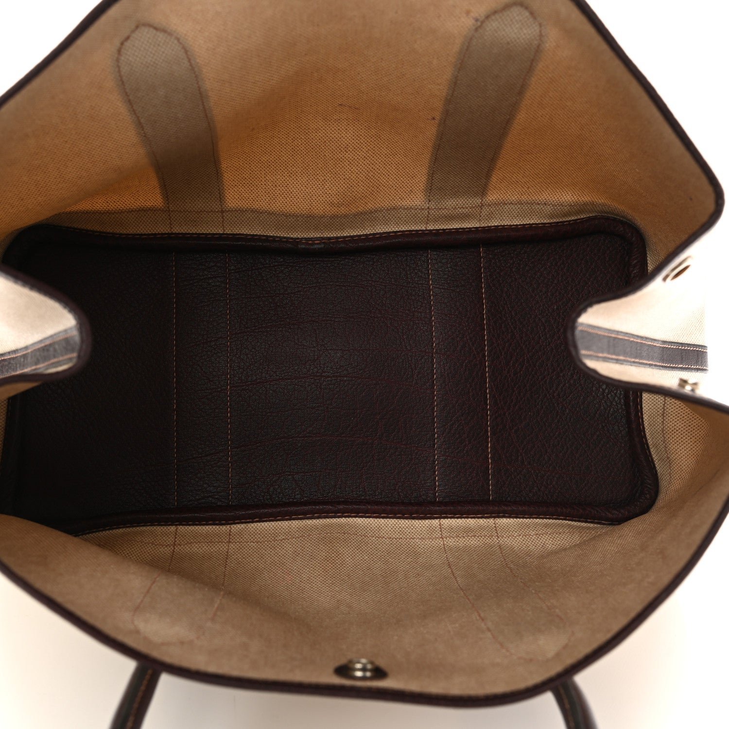 Hermes Buffle Skipper Toile Garden Party 36 MM Tote Marron Fonce 5 of 14