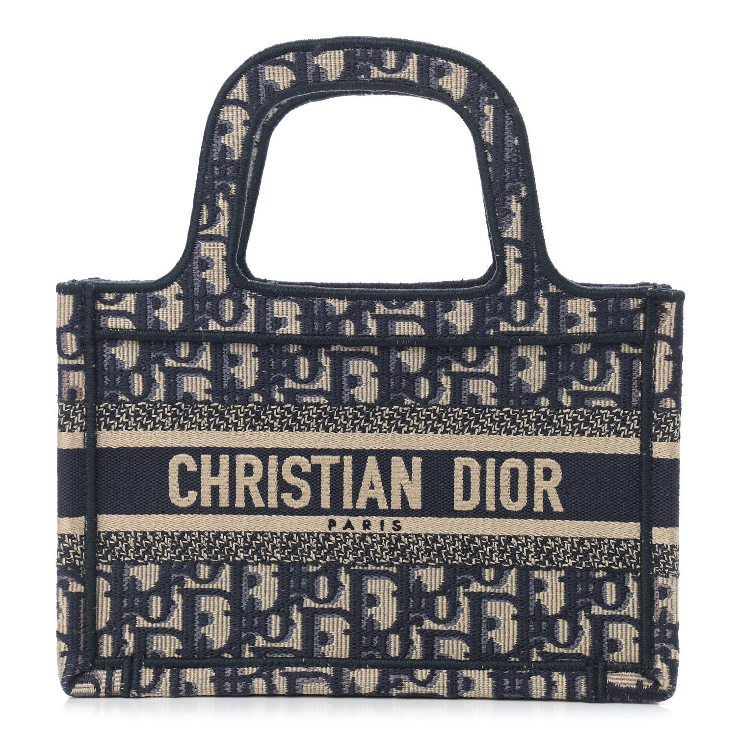 Christian Dior Oblique Mini Book Tote Blue Multicolor 1 of 10