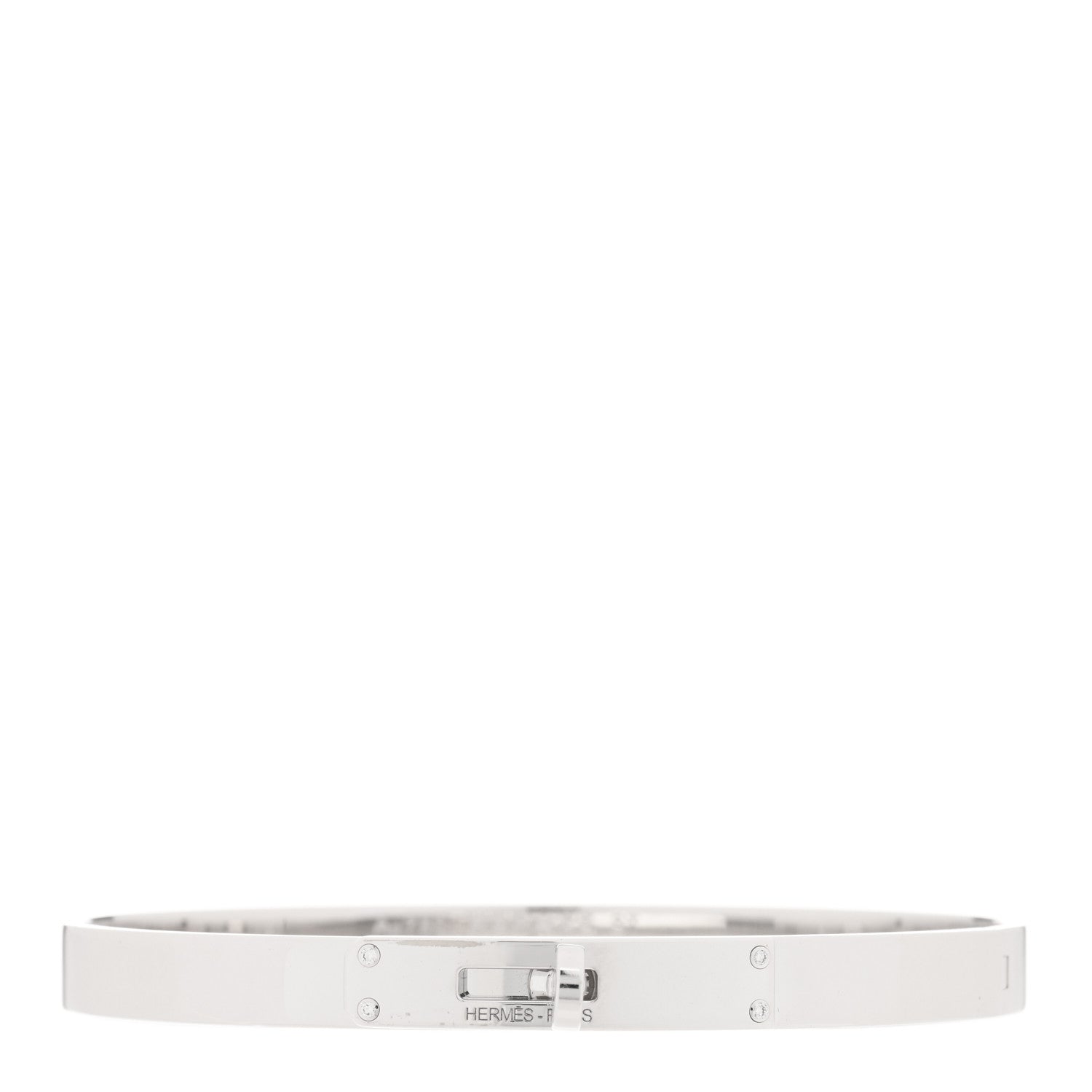 Hermes 18K White Gold Diamond PM Kelly Bracelet ST 1 of 4