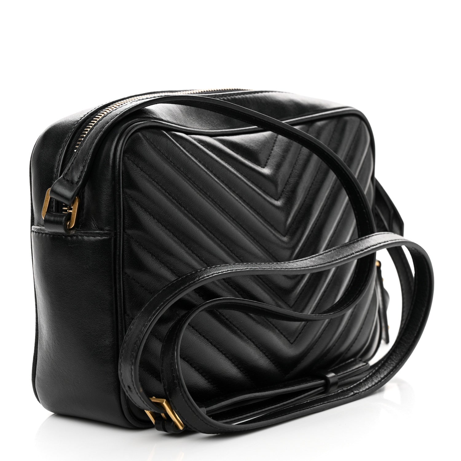Saint Laurent Calfskin Matelasse Monogram Lou Camera Bag Black 3 of 11