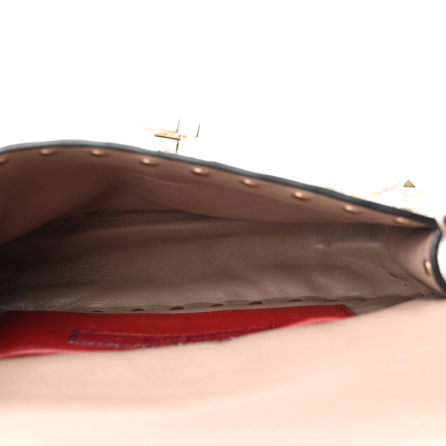 Nappa Small Rockstud Spike Shoulder Bag Poudre