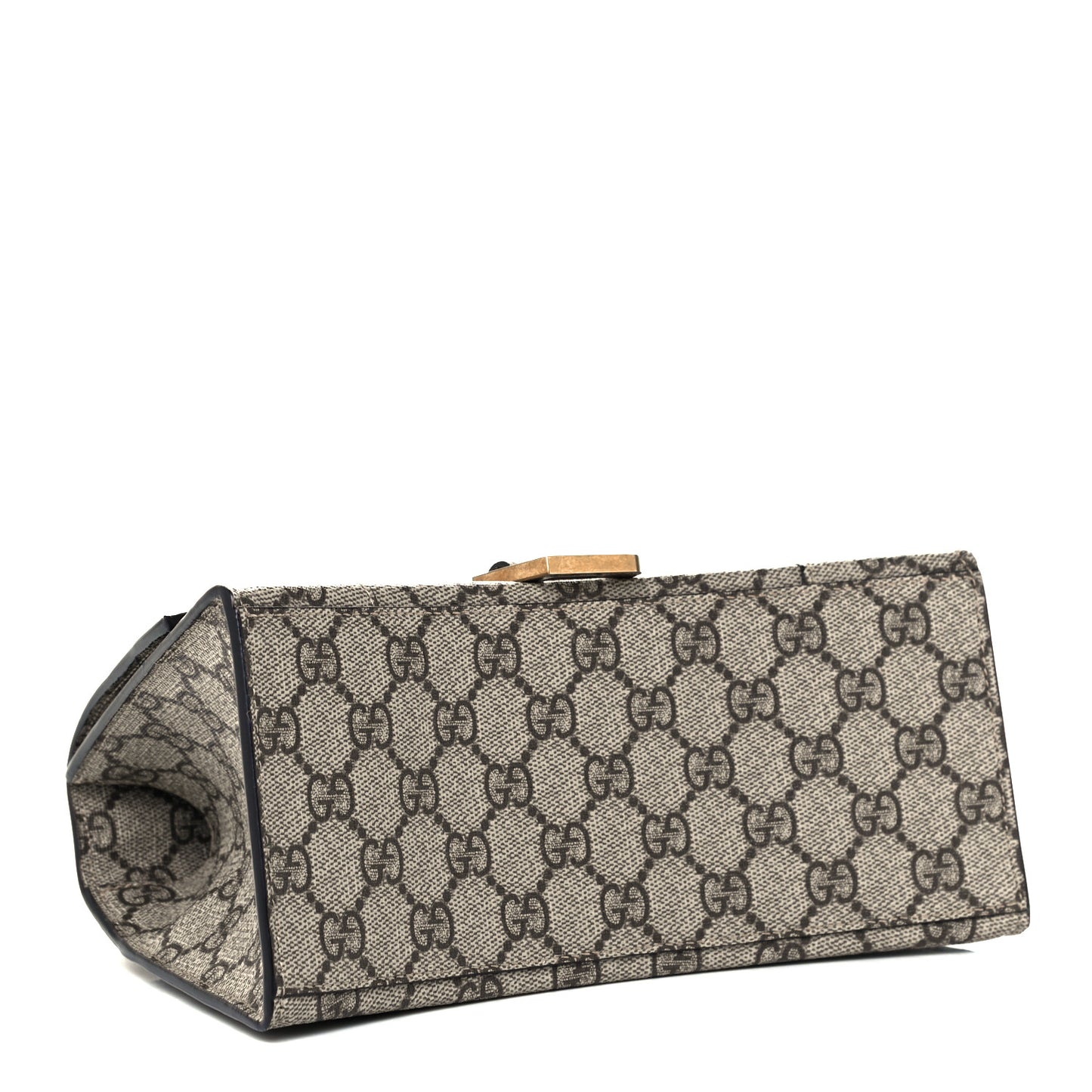 X GUCCI GG Supreme Monogram Small Hourglass Top Handle Bag Beige Ebony