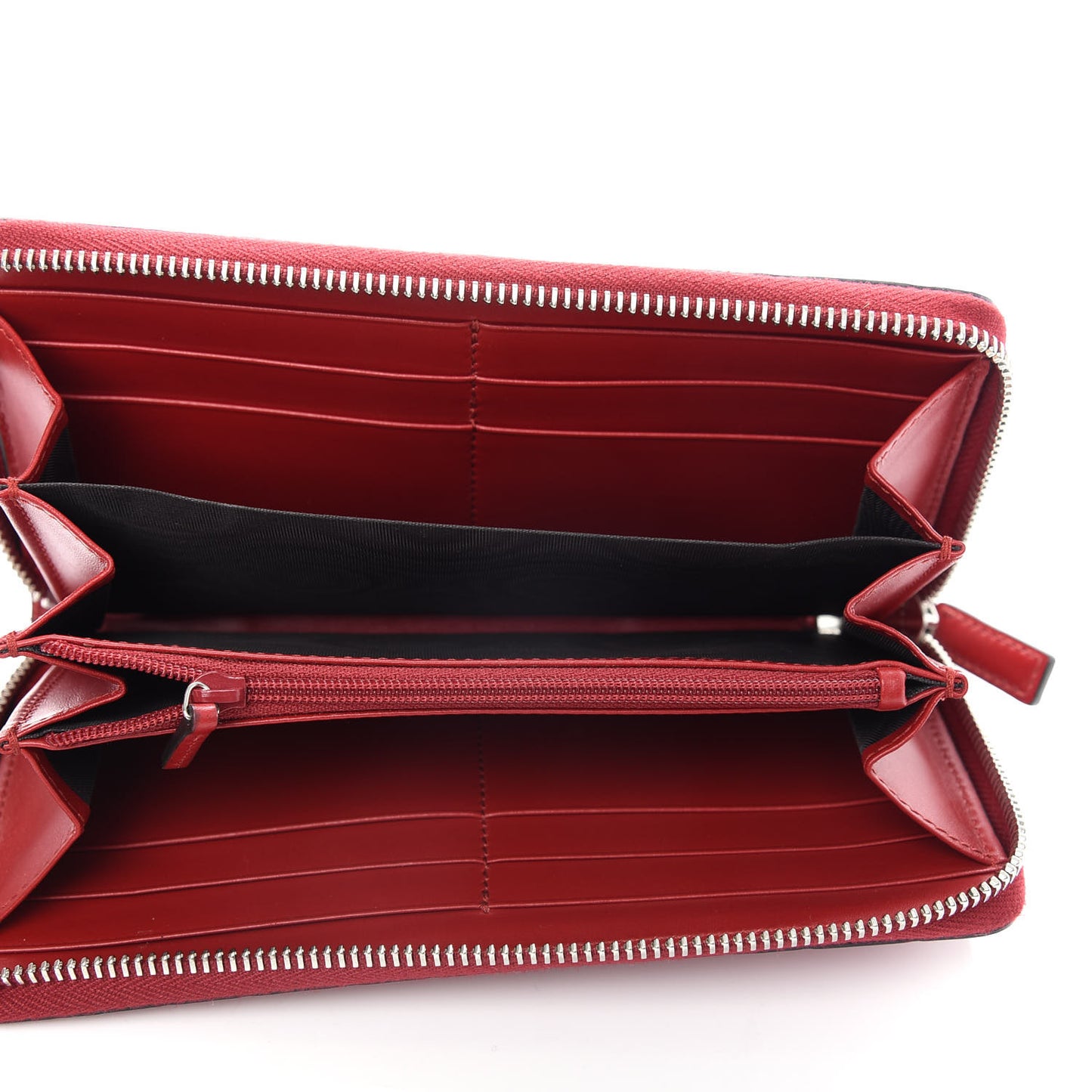 Guccissima Web Zip Around Wallet Red