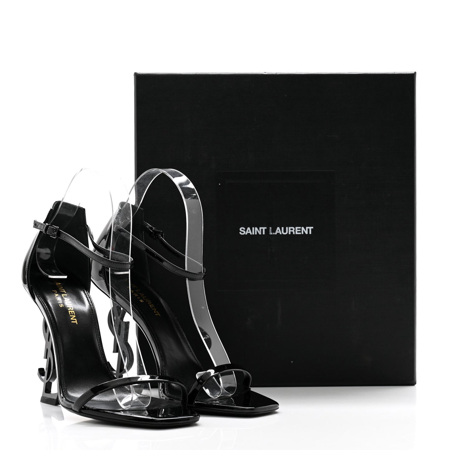 Patent Calfskin Opyum 110 Sandals 38.5 Black