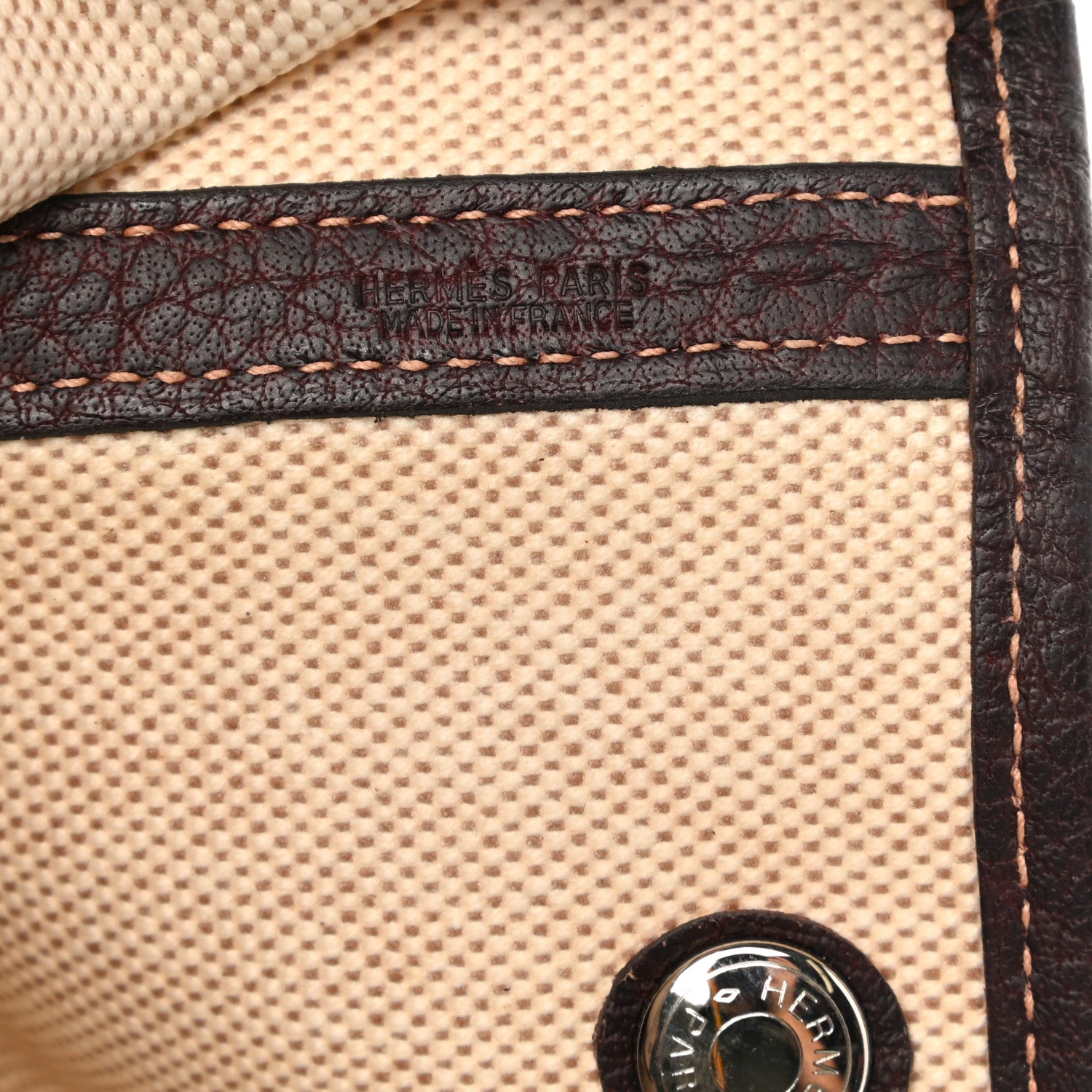 Hermes Buffle Skipper Toile Garden Party 36 MM Tote Marron Fonce 6 of 14