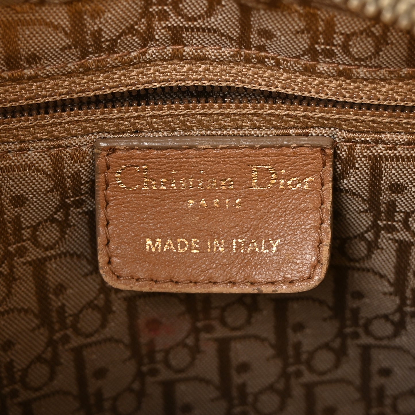 Patent Cannage Stitched Medium Lady Dior Dark Beige