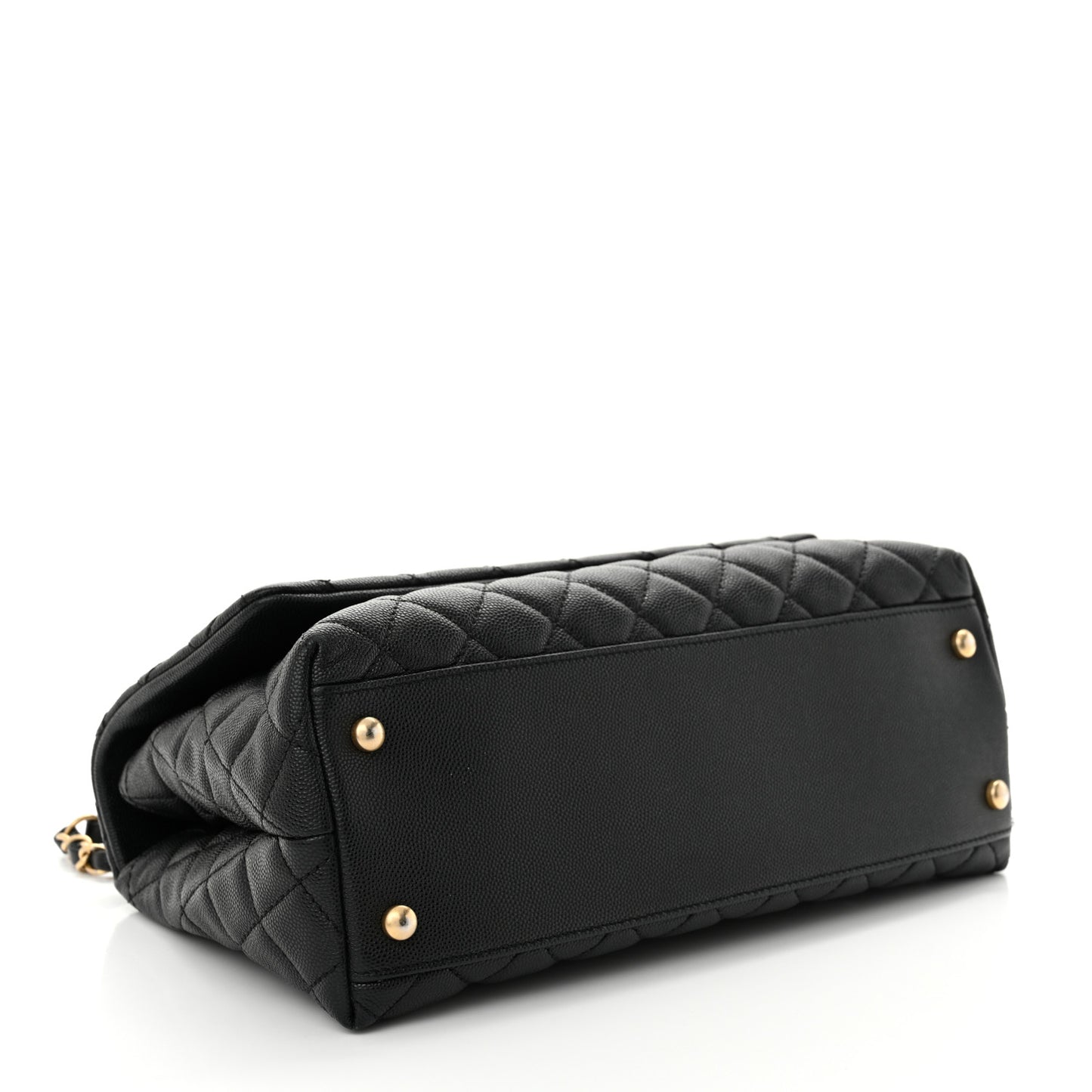 Caviar Quilted Small Coco Handle Flap Black