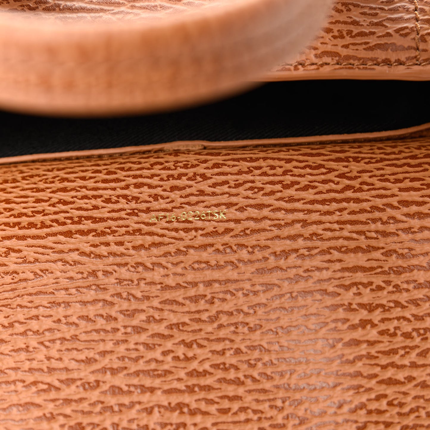 Shark Embossed Textured Calfskin Mini Pashli Satchel Caramel Cognac