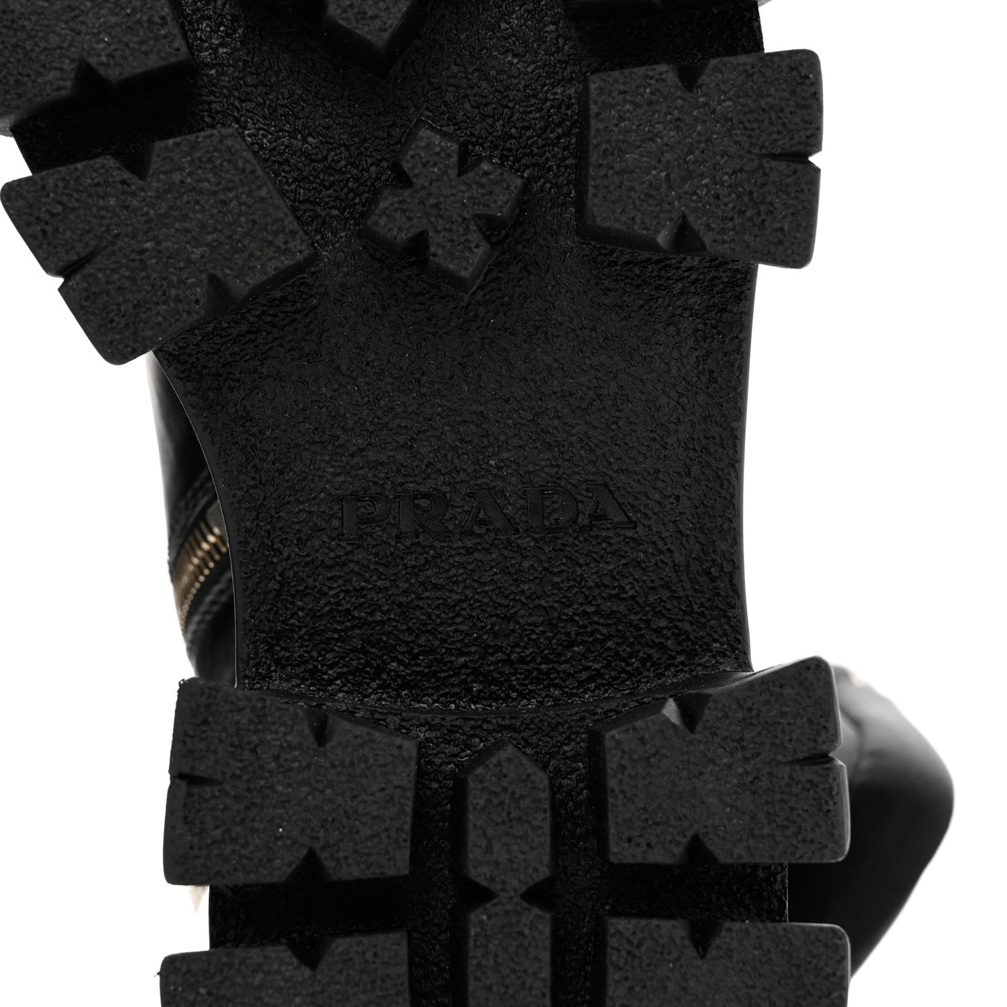 Vitello Lux Nylon Metal Triangle Logo Monolith Pouch Pocket 55mm Tall Combat Boots 36 Black