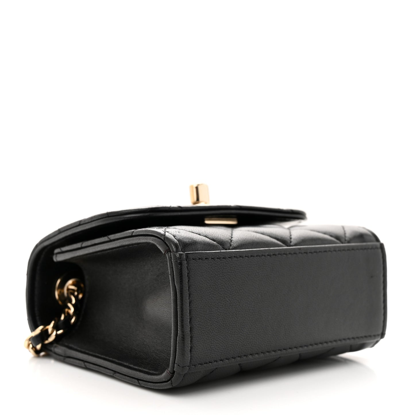 Lambskin Quilted Mini Trendy CC Chain Wallet Black