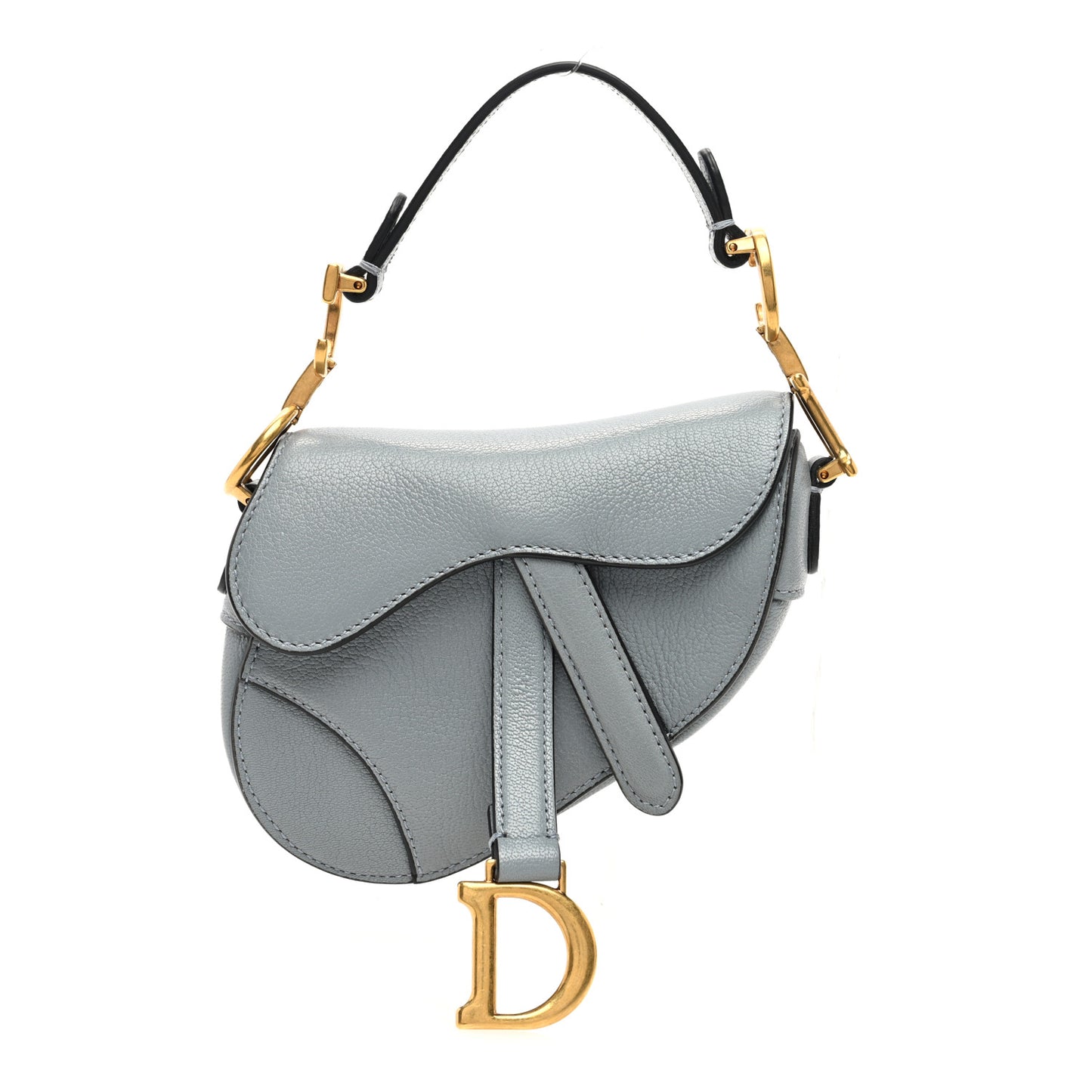 Goatskin Micro Saddle Bag Cloud Blue