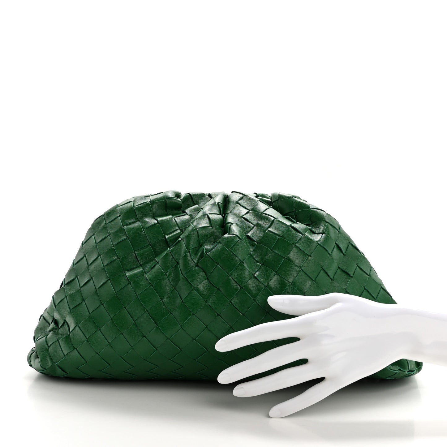 Nappa Maxi Intreccio The Pouch Oversized Clutch Racing Green
