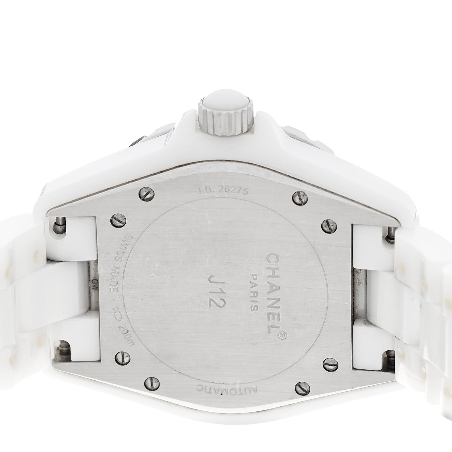 Stainless Steel Ceramic Diamond 38mm J12 Automatic Watch White