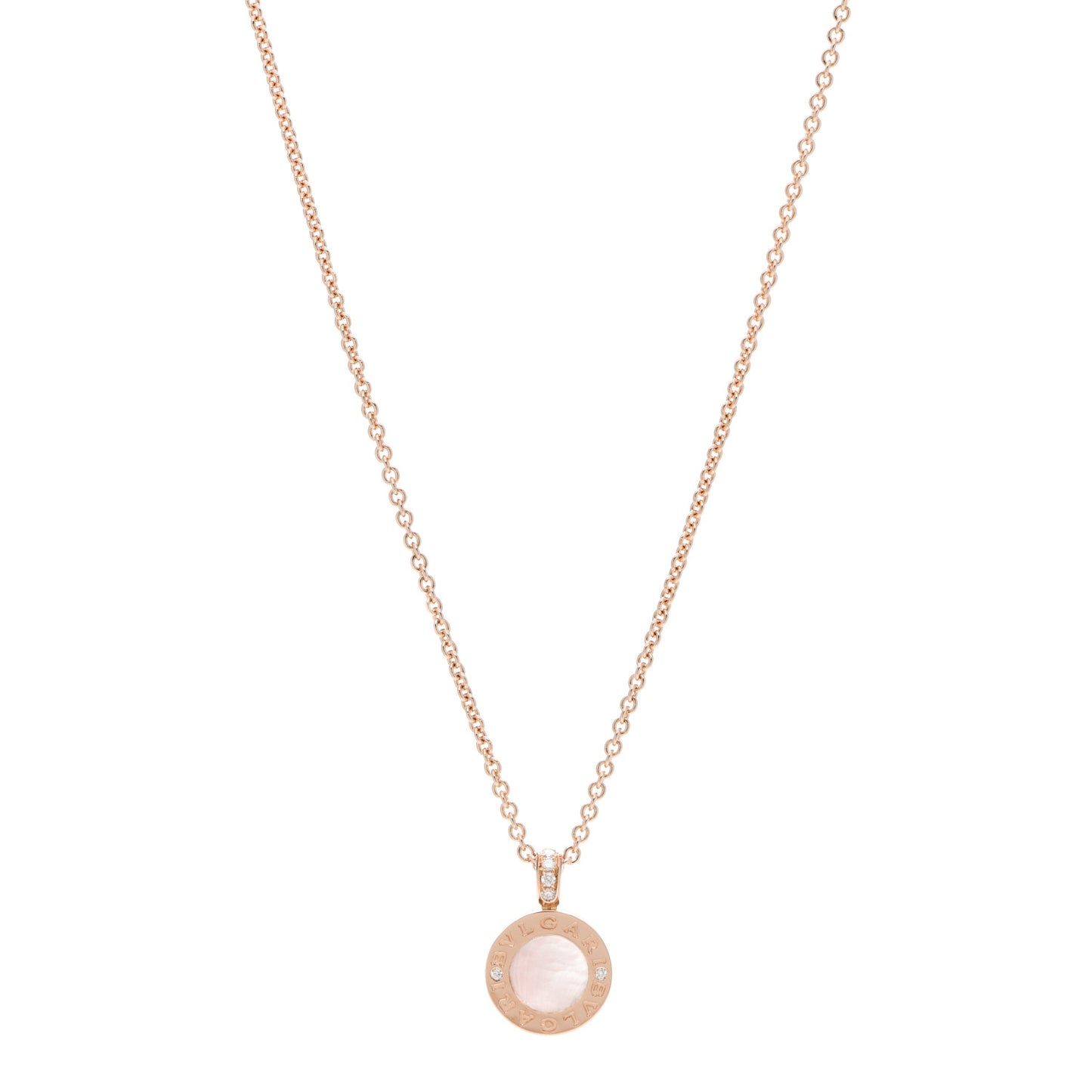 18K Rose Gold Diamond Mother of Pearl Carnelian BVLGARI BVLGARI Pendant Necklace