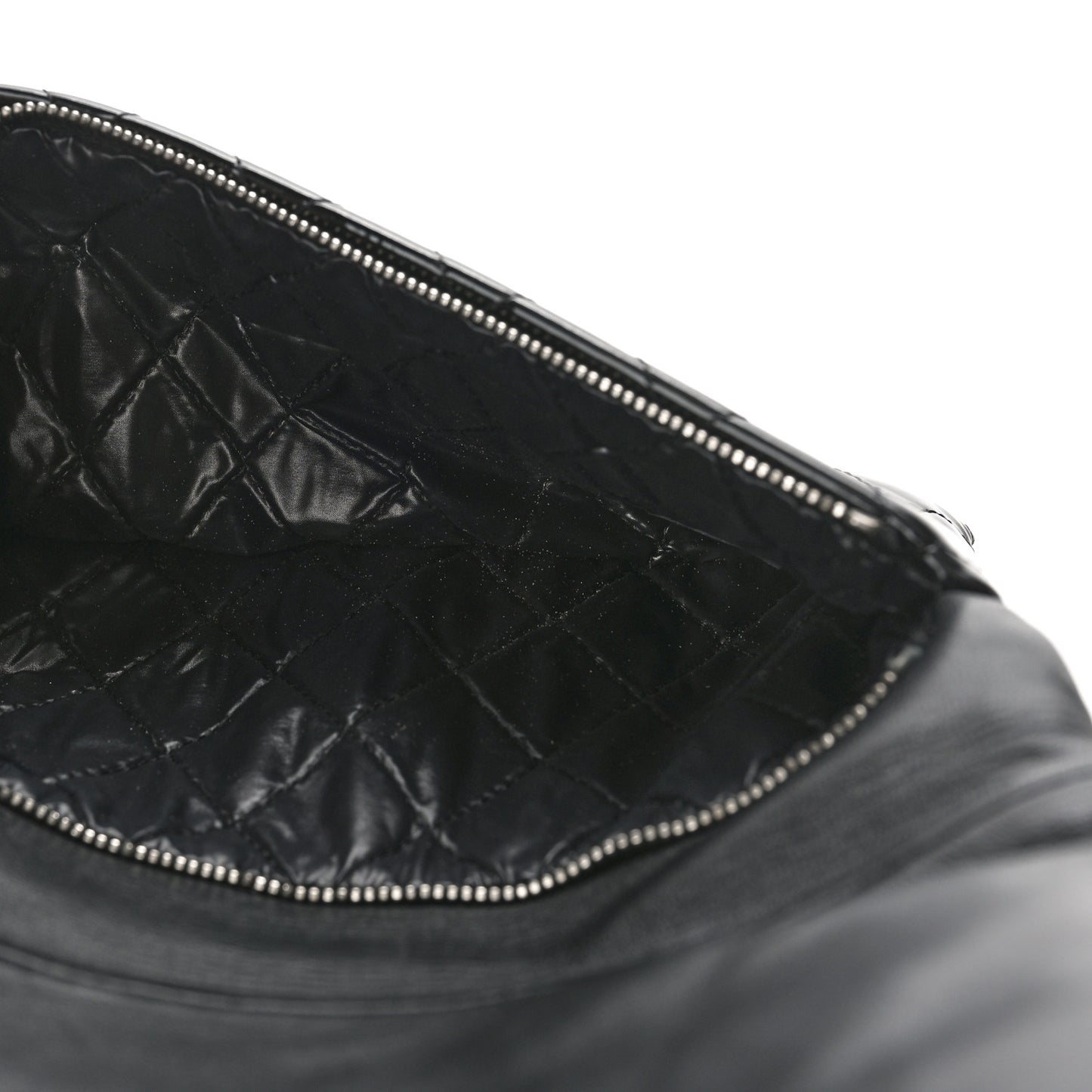 Patent Calfskin Quilted Beauty CC Clutch Black