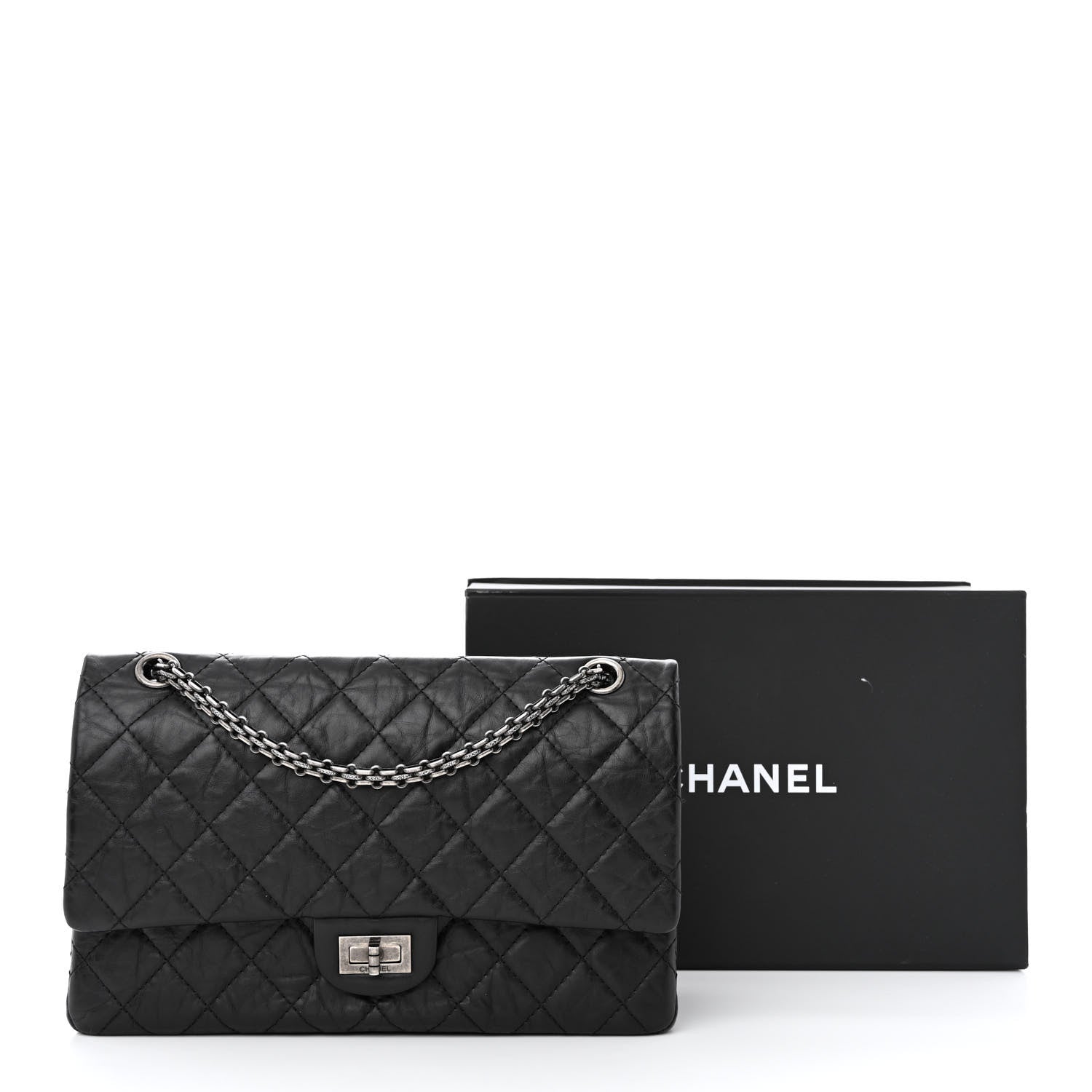 Chanel Aged Calfskin Quilted 2.55 Reissue 226 Flap Black 12 of 12
