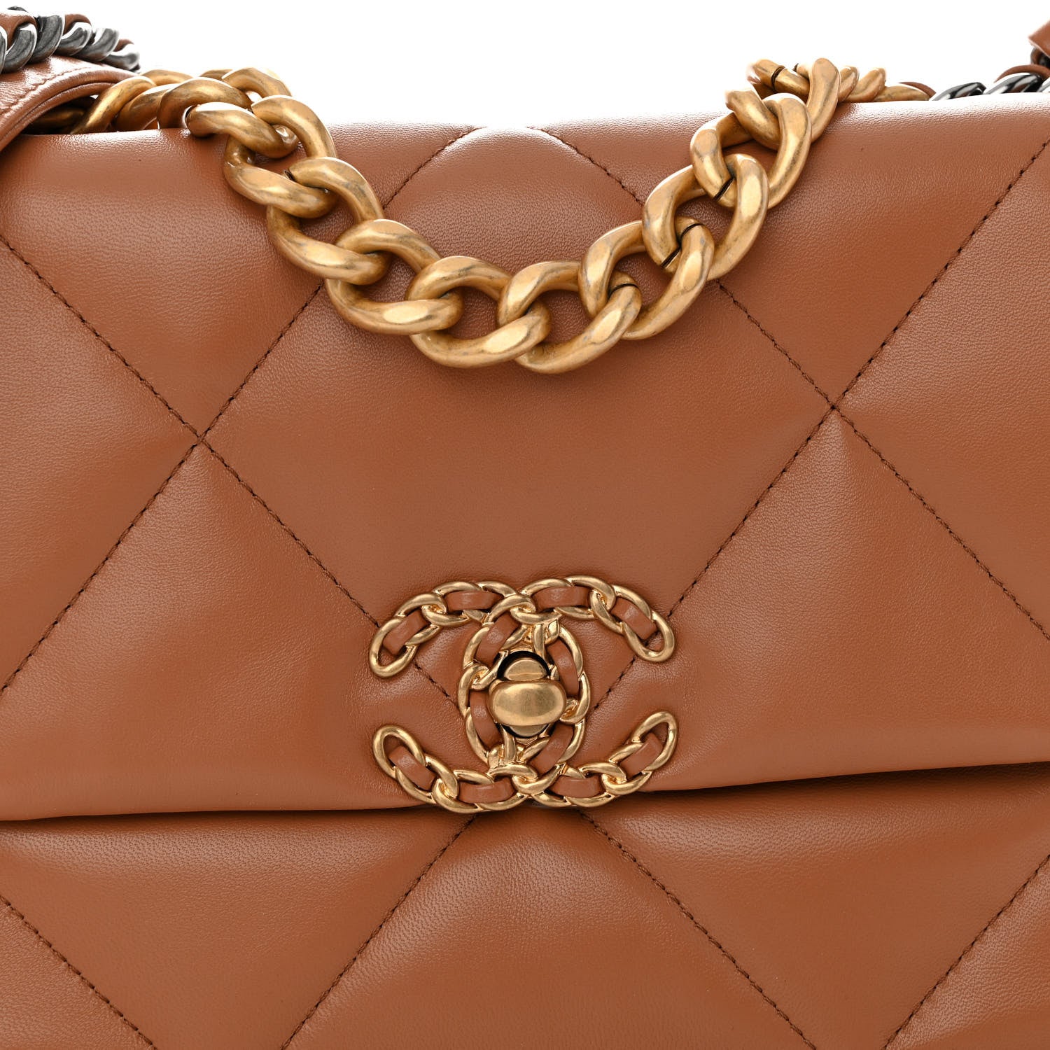 Chanel Lambskin Quilted Medium Chanel 19 Flap Brown 8 of 10