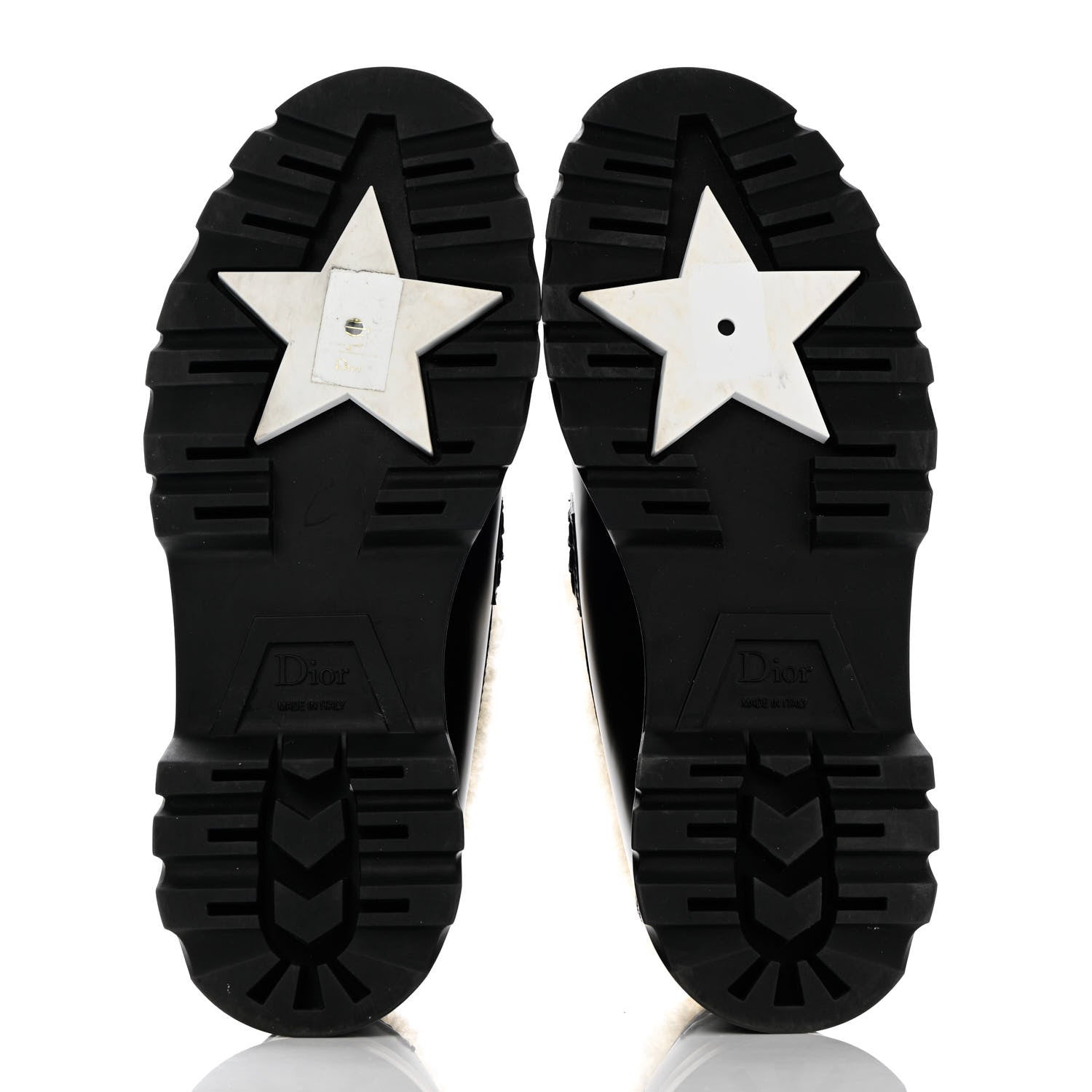 Christian Dior Brushed Calfskin Shearling Dior Code Lug Sole 15mm Loafers 36.5 Black Natural 5 of 11