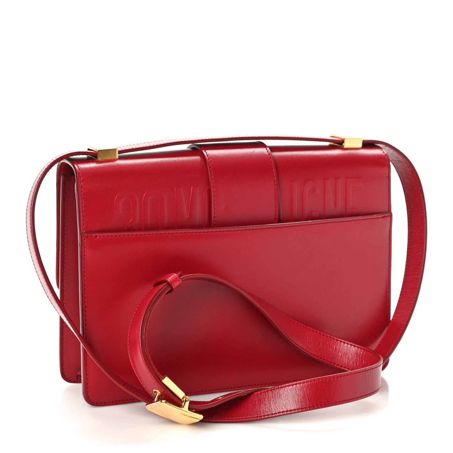 Smooth Calfskin 30 Montaigne Flap Bag Red