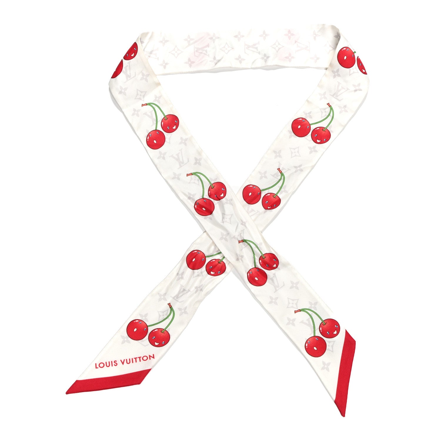 Louis Vuitton LV X TM Silk Monogram Cerises Bandeau White 1909272