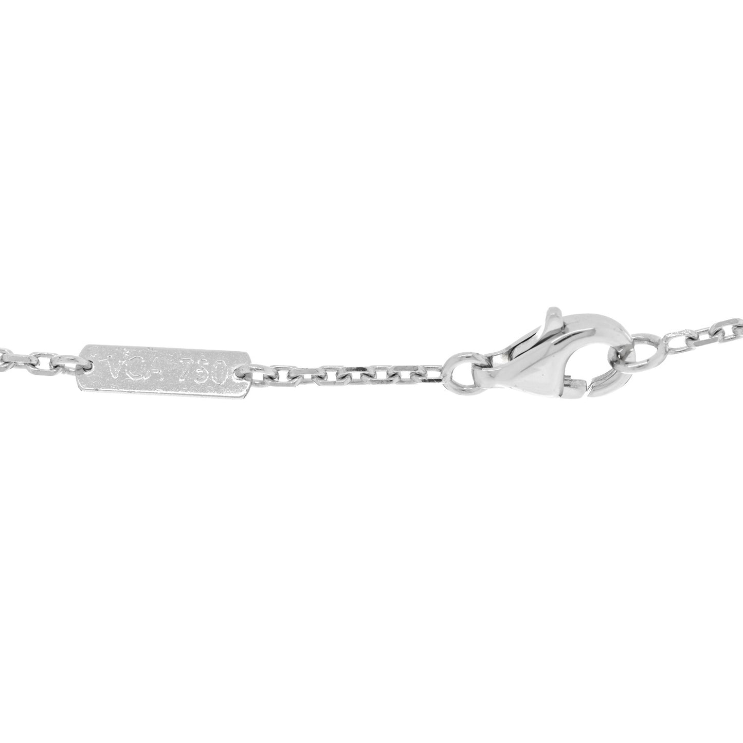 18K White Gold Mother of Pearl Diamond Butterfly Pendant Necklace