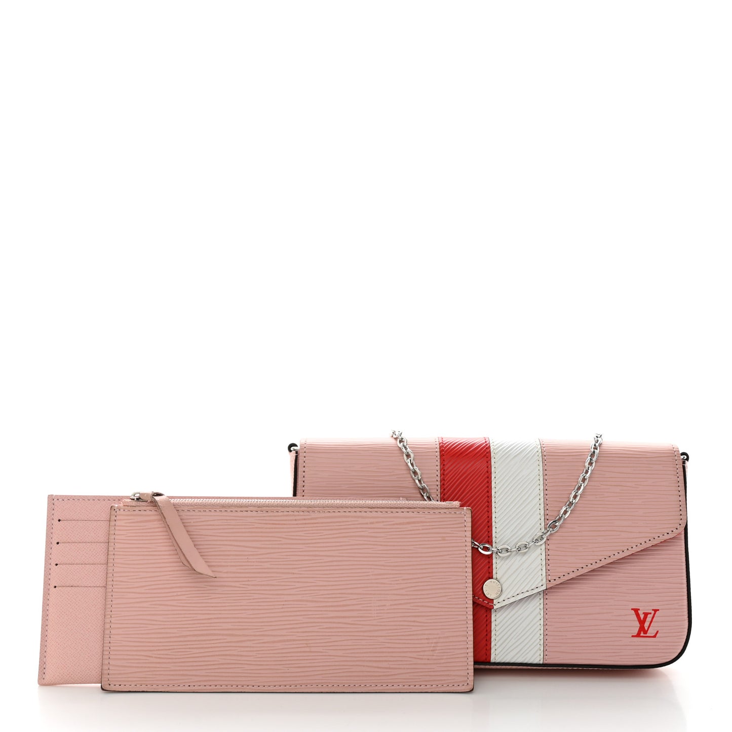 Epi Pochette Felicie Rose Ballerine Stripe