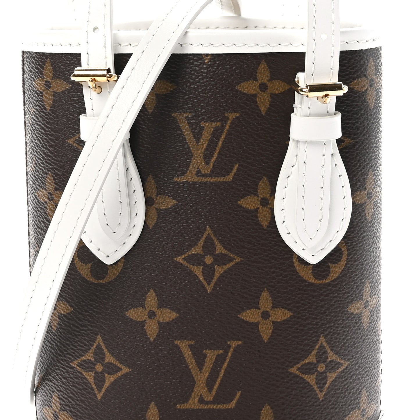 Monogram LV Match Nano Bucket Bag White