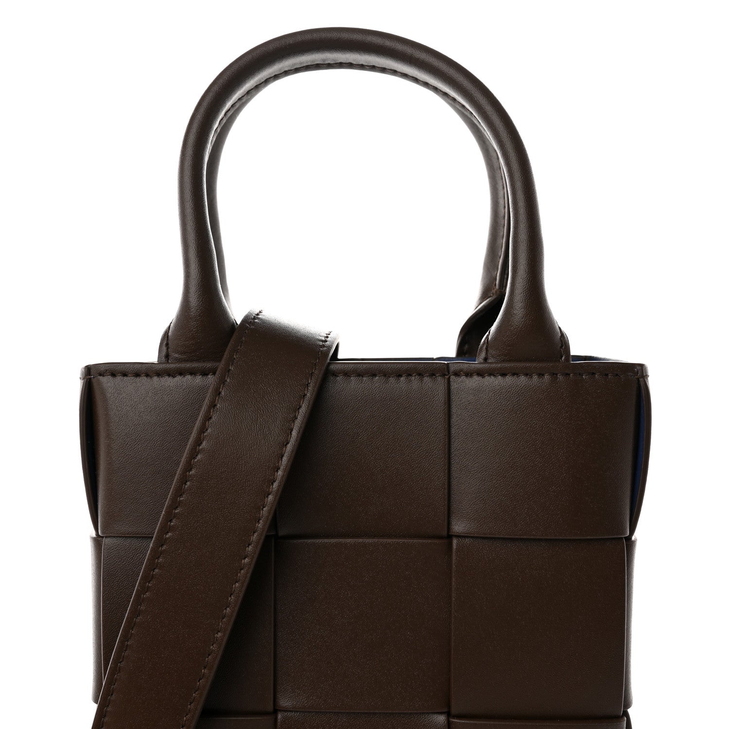 Bottega Veneta Lambskin Maxi Intrecciato Mini North South Cassette Tote Light Brown 7 of 10