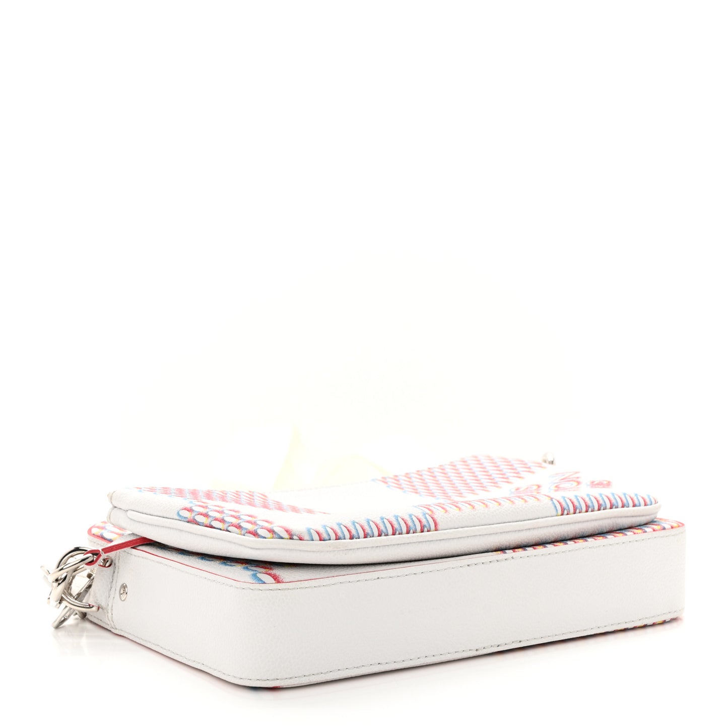 Cowhide Damier Spray Trio Messenger Bag White