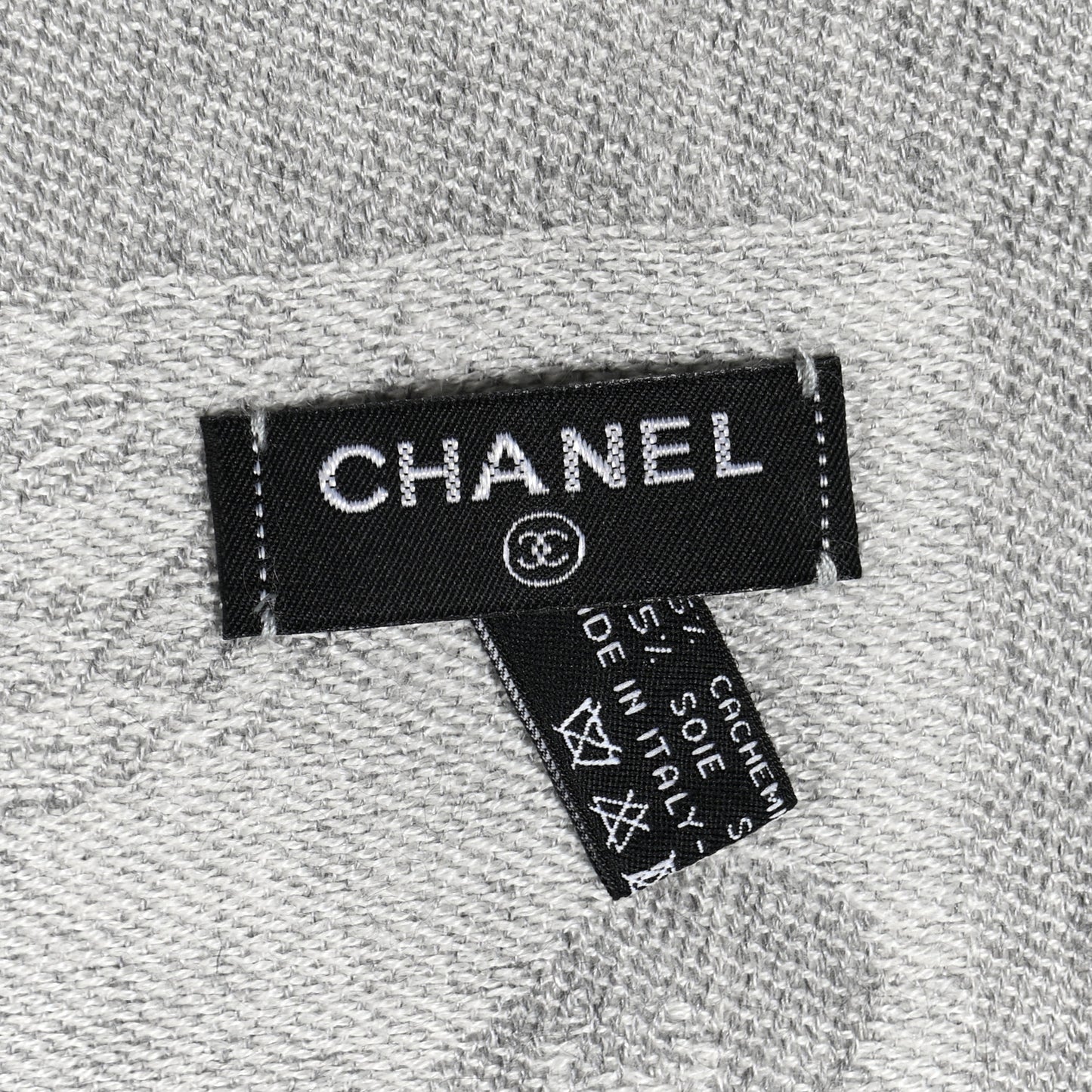 Cashmere Silk CC Heart Scarf Grey