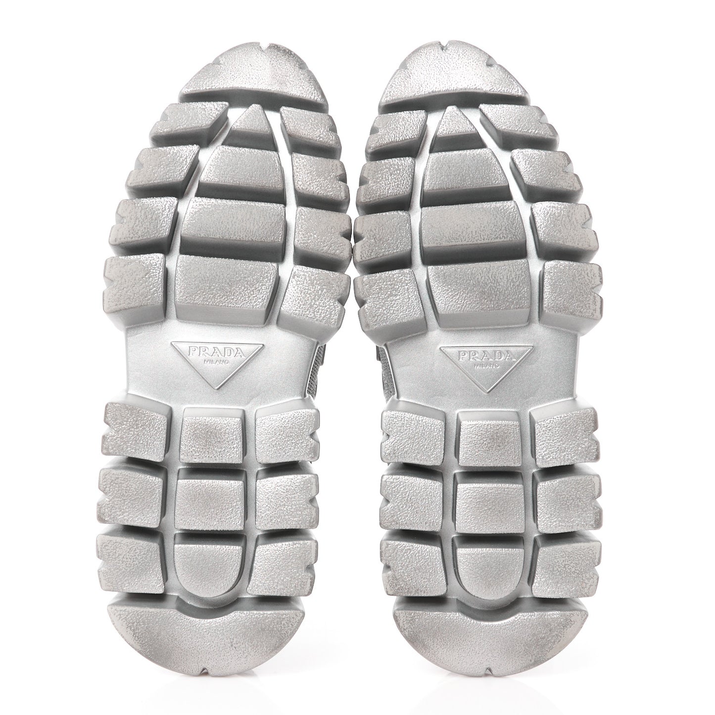 Rubber Technical Knit Fabric Triangle Logo Evolution 55mm Sneakers 39 Argento