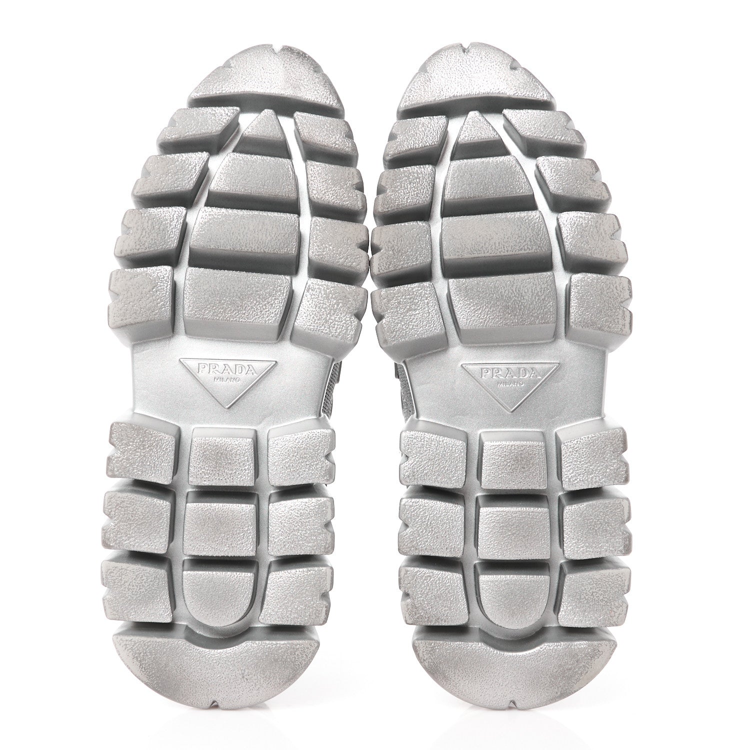 Prada Rubber Technical Knit Fabric Triangle Logo Evolution 55mm Sneakers 39 Argento 5 of 10