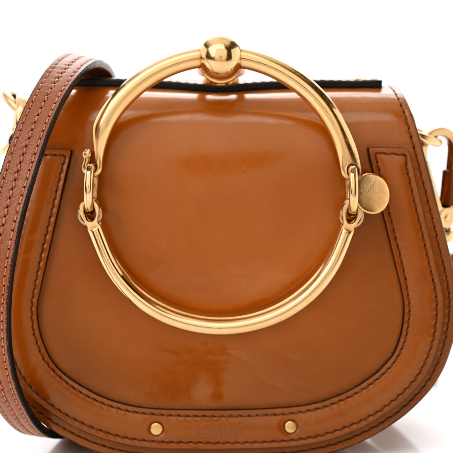 Spazzolato Sfumato Small Nile Bracelet Bag Caramel