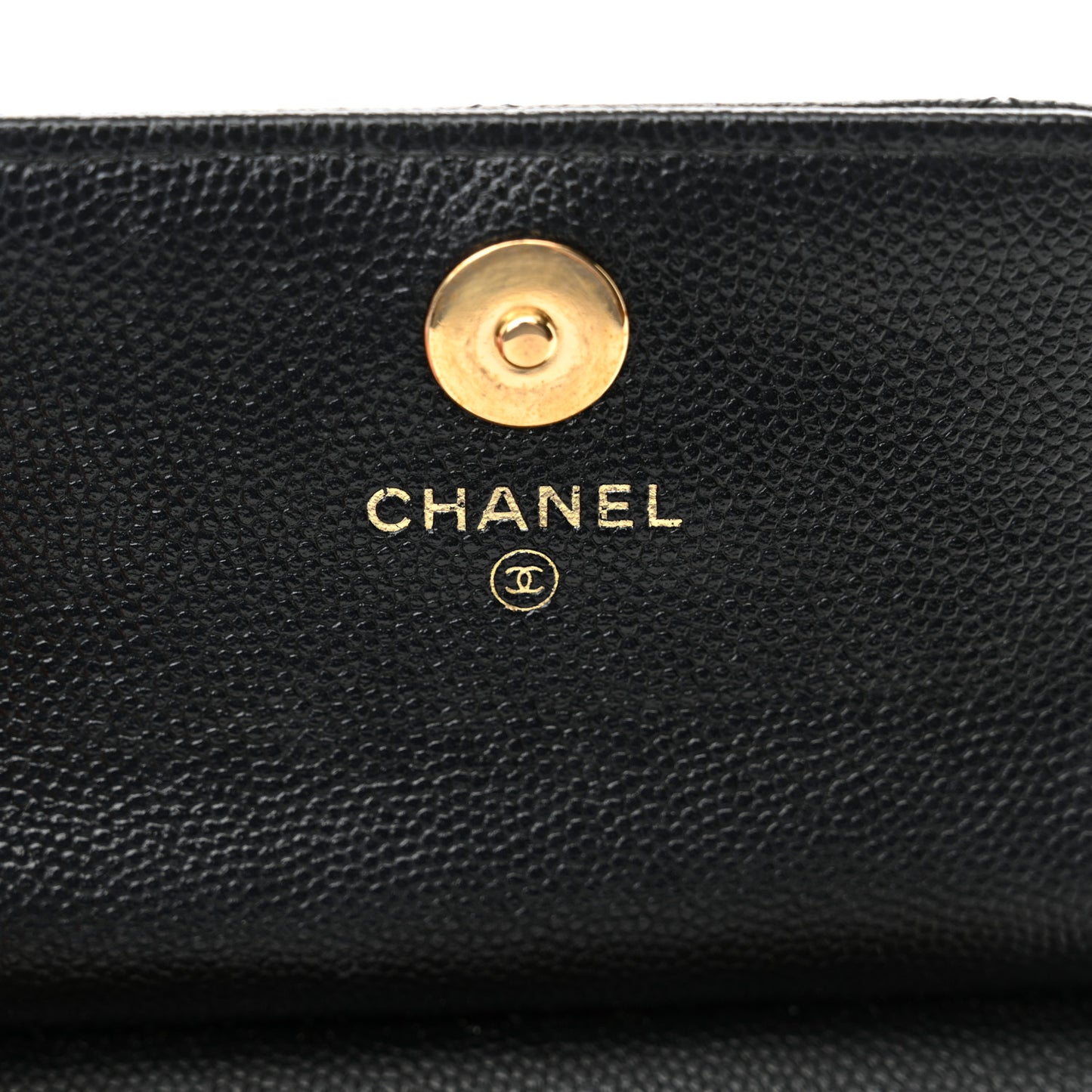 Caviar Quilted Mini Flap Clutch With Chain Black
