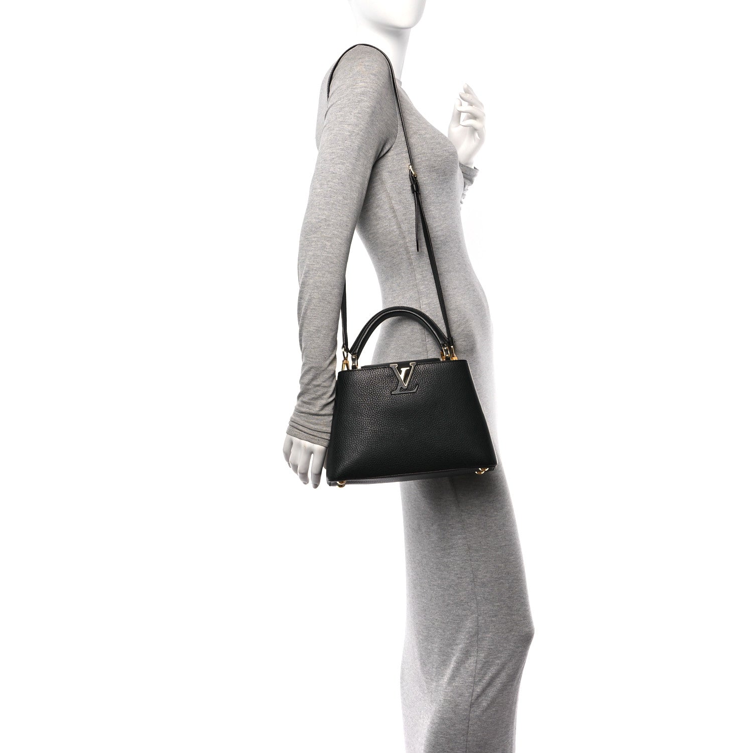 Louis Vuitton Taurillon Capucines BB Black 2 of 19