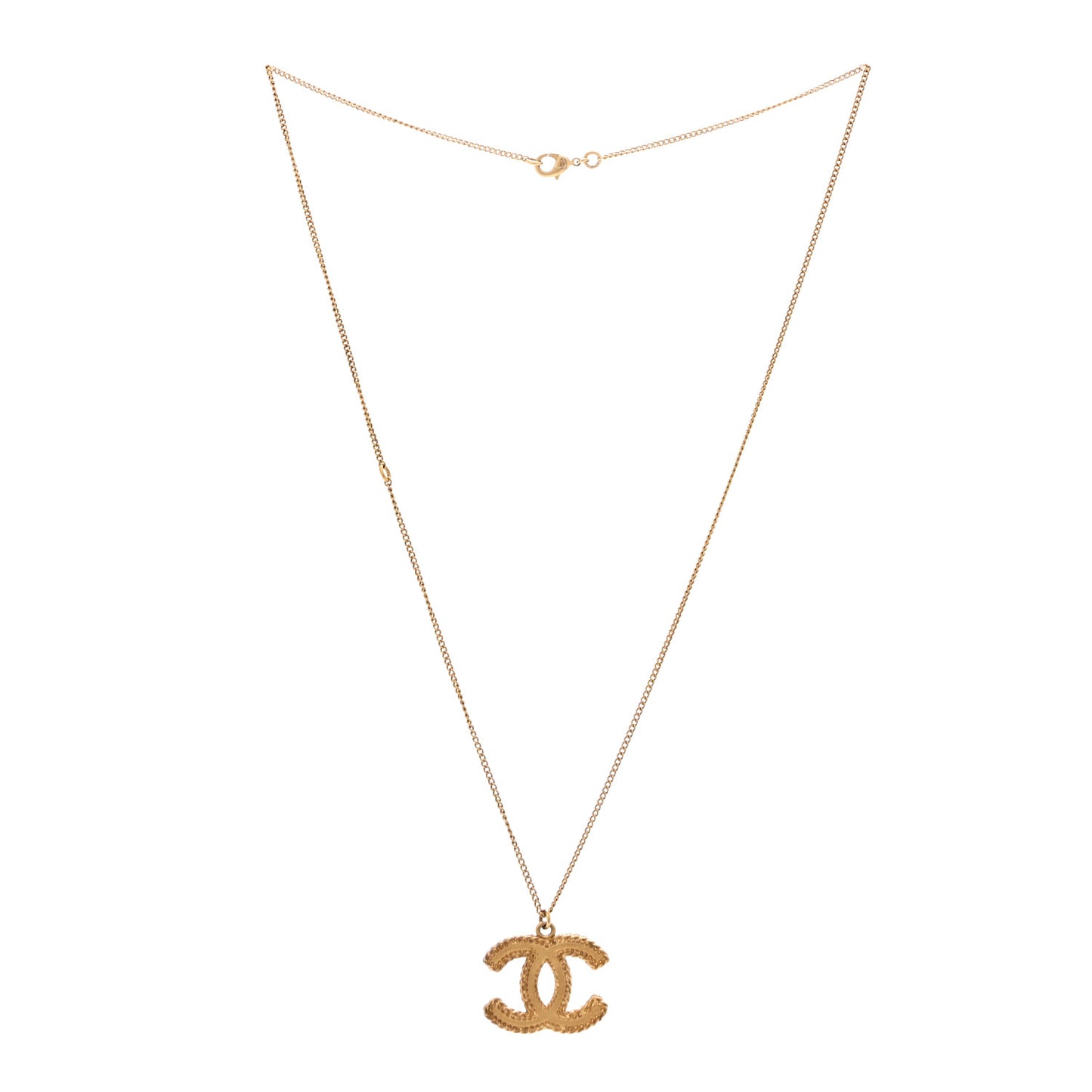 Metal CC Necklace Matte Gold