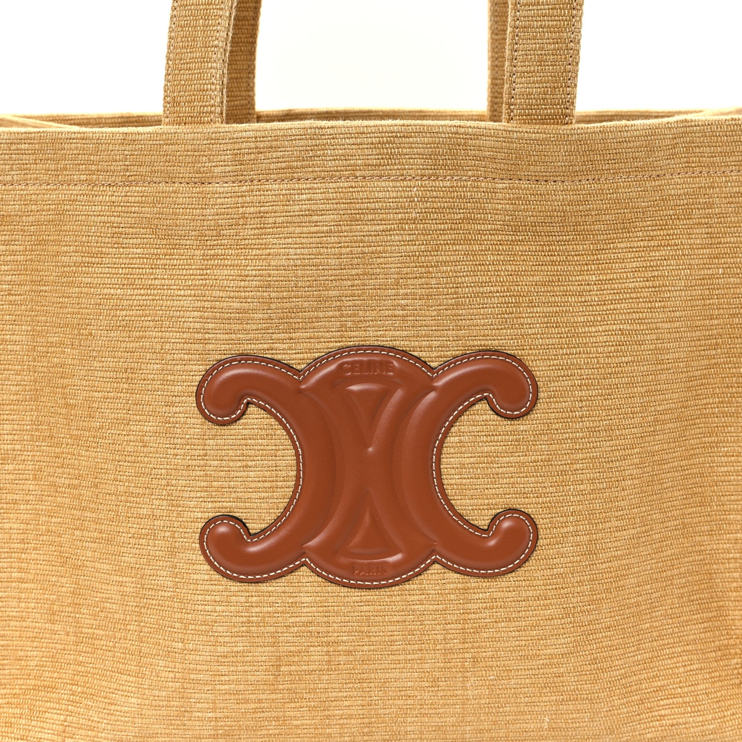 Celine Canvas Calfskin Triomphe Large Cabas Thais Natural Tan 8 of 10
