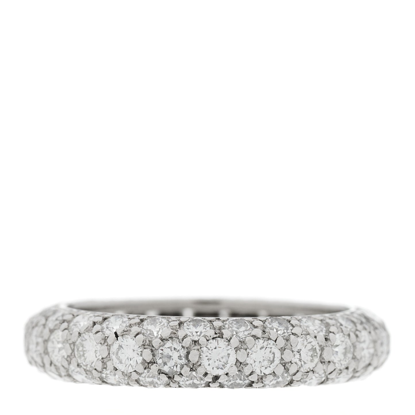Platinum Diamond Etoile Three-Row Band Ring 47 4