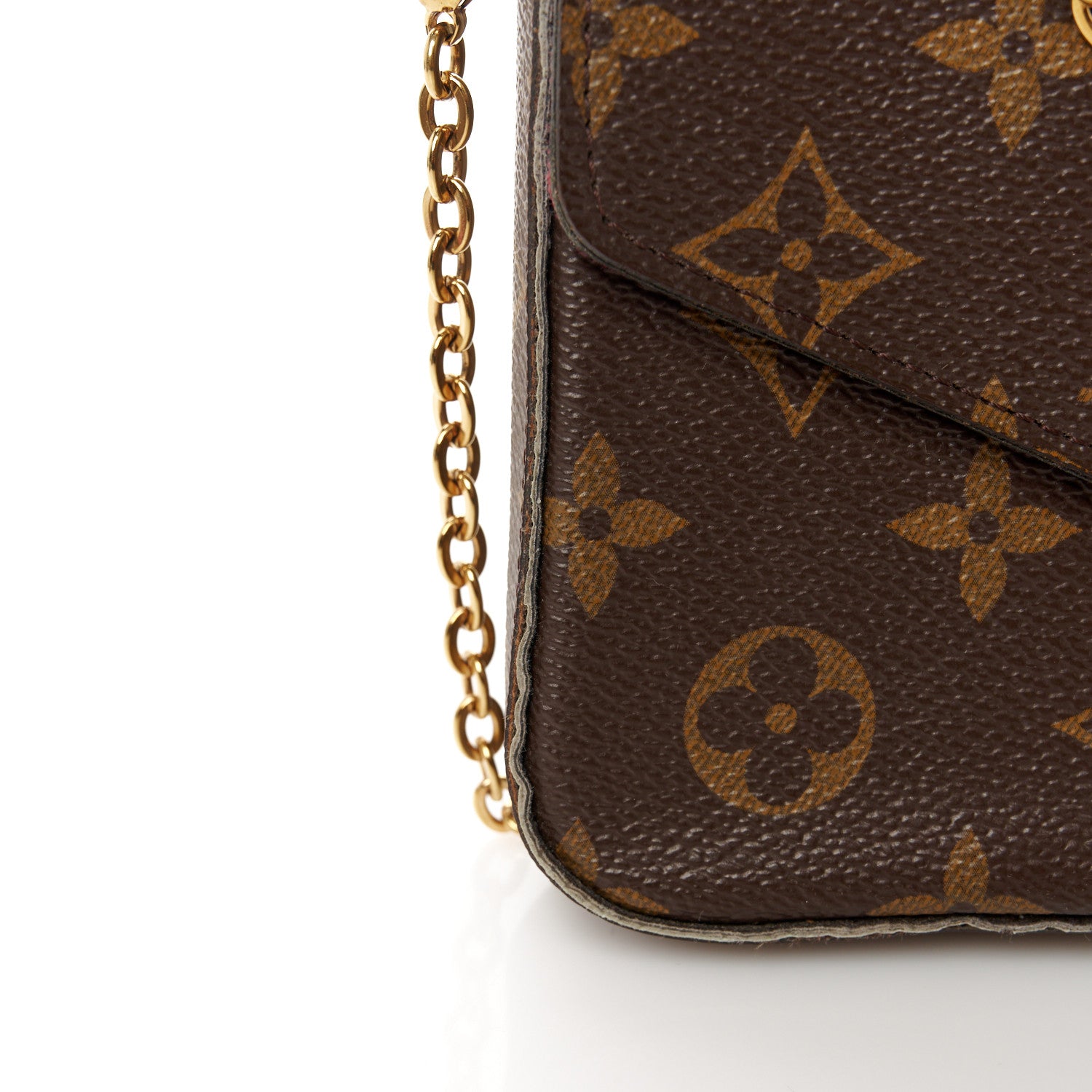 Louis Vuitton Monogram Pochette Felicie Chain Wallet Fuchsia 17 of 19