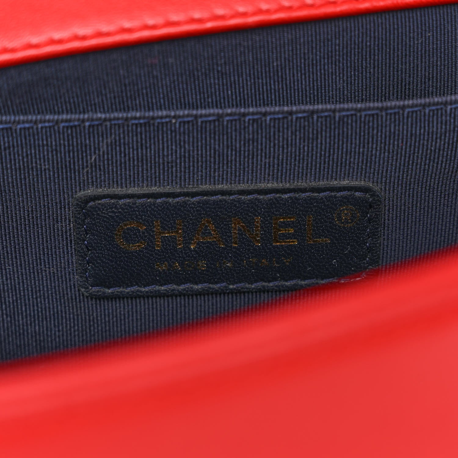 Chanel Lambskin Embossed Medium Boy Cube Flap Red 6 of 10
