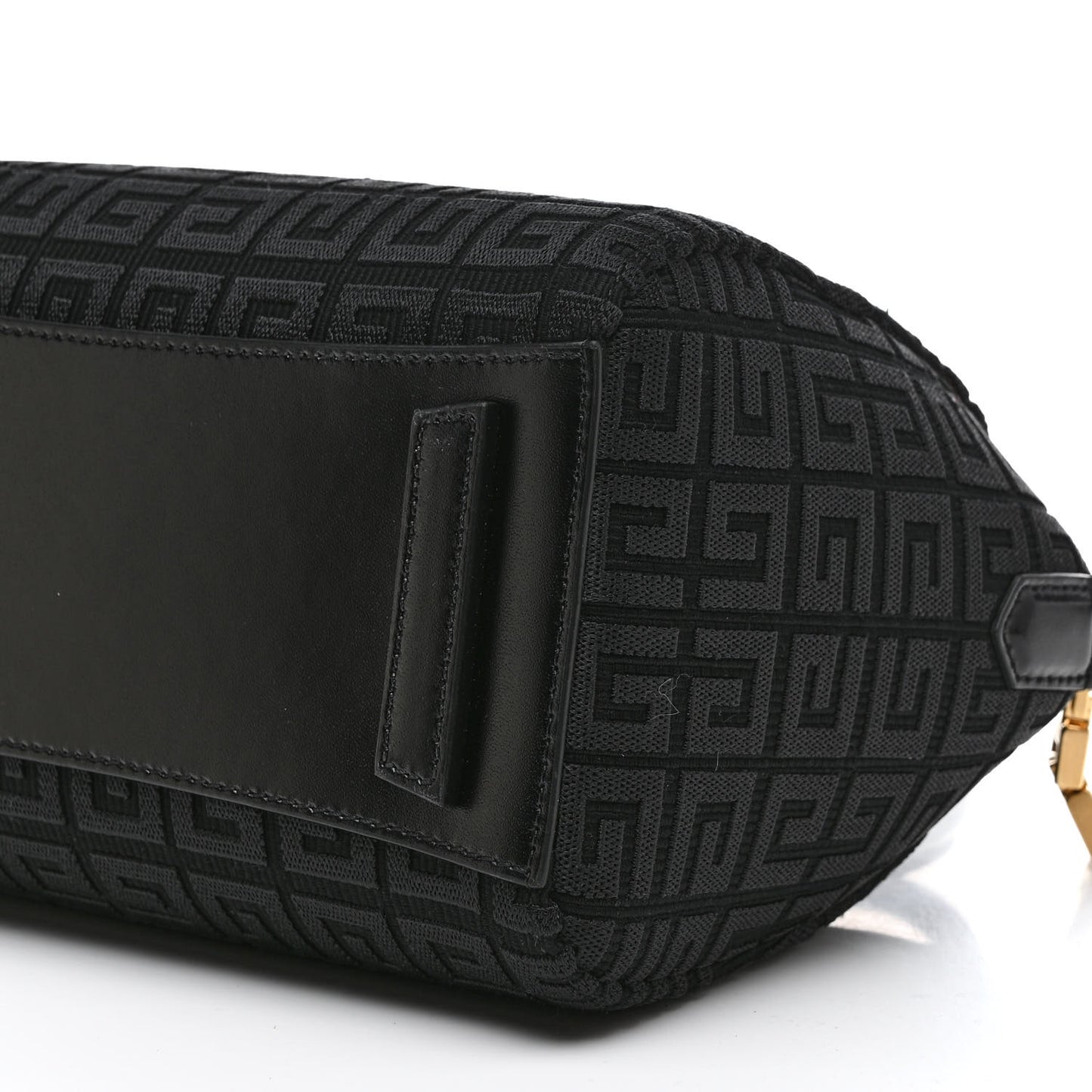Canvas Jacquard Embroidered Calfskin 4G Mini Antigona Black