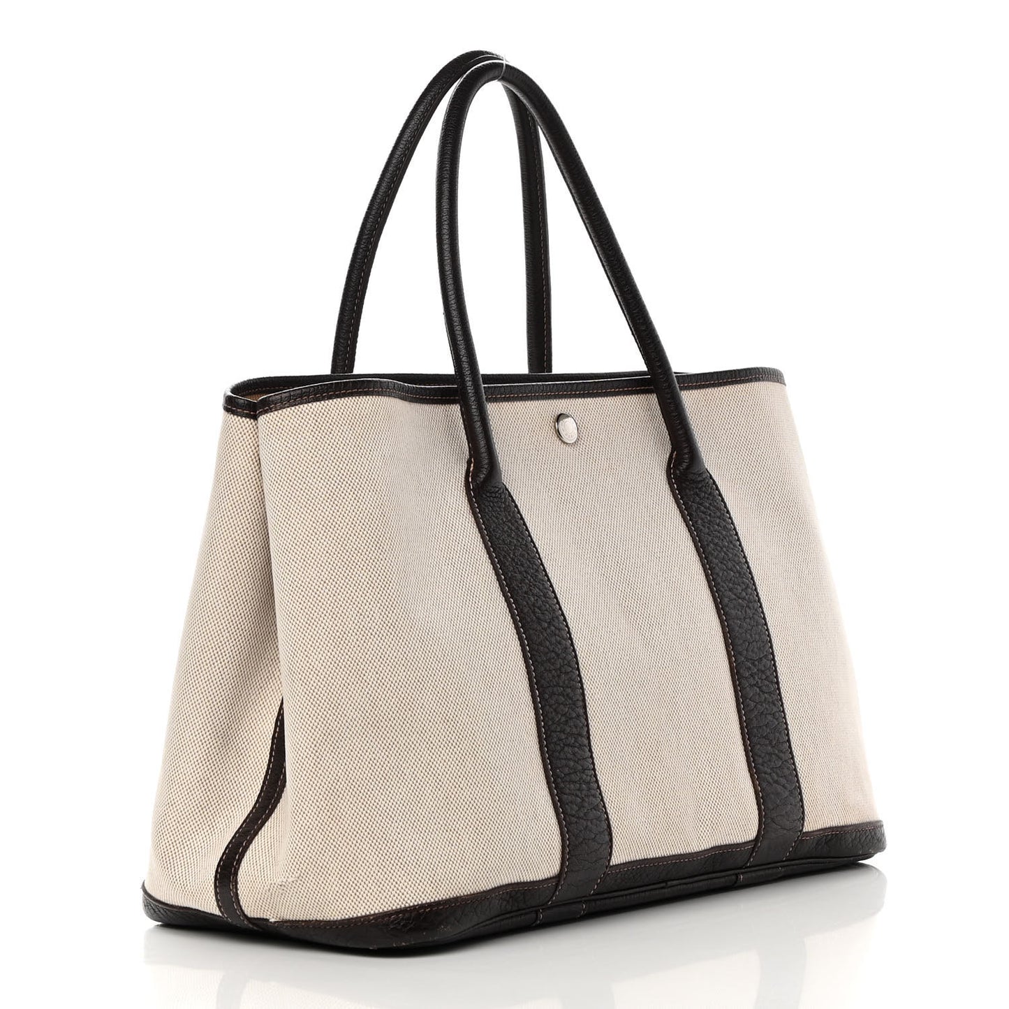 Toile Buffle Gala Garden Party Tote 36 MM Marron Fonce