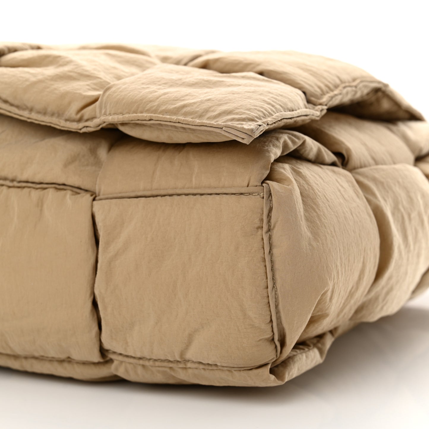 Nylon Intrecciato Padded Tech Maxi Cassette Bag Sesame