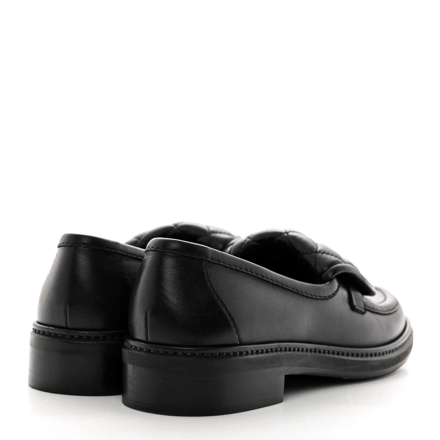 Chanel Lambskin Quilted CC Turnlock Loafers 37.5 Black 4 of 10